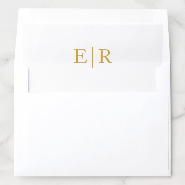 Elegant Gold Monogram Wedding Envelope Liner (In Envelope)