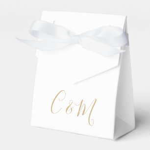 Elegant Gold Monogram Wedding Favor Box
