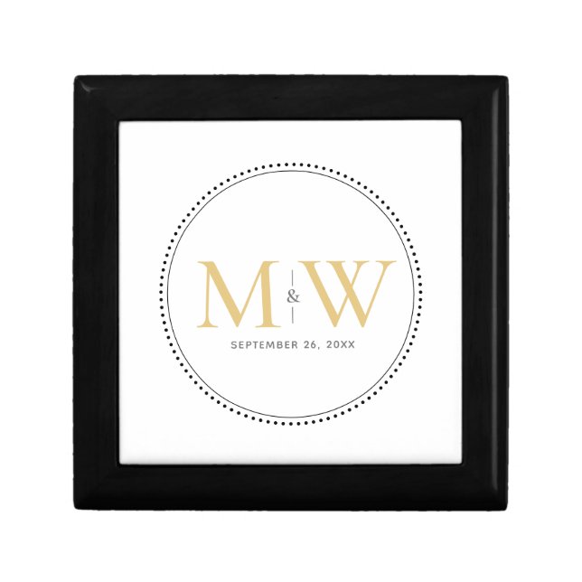Elegant Gold Monogram Wedding Gift Box (Front)