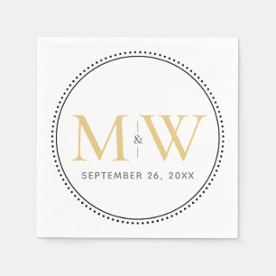 Elegant Gold Monogram Wedding Napkins