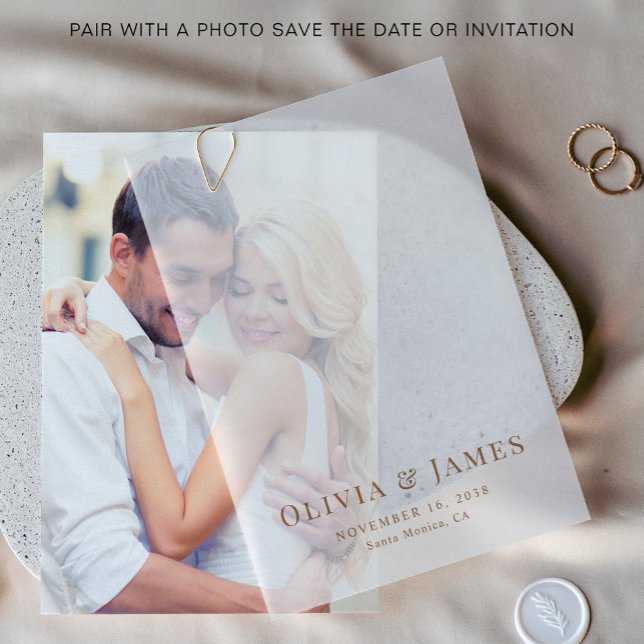 Elegant Gold Monogram Wedding Overlay Vellum Invitations (Elevate your save the dates and wedding invitations with the timeless beauty of vellum overlays)
