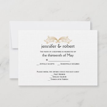 Elegant Gold Monogram Wedding Response Card by NoteableExpressions at Zazzle