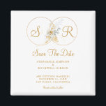 Elegant Gold Monogram Wedding   Save The Date Magnet<br><div class="desc">Elegant Gold Monogram Bride Groom Name Wedding Save The Date Magnet. Share your special moments with your family and friends in style. Easy to customize with your unique save the date information. Get yours today!</div>