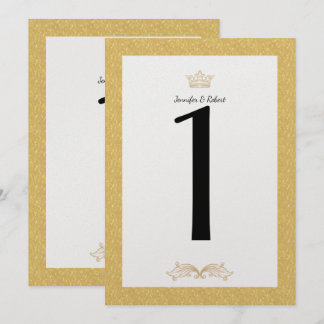 Elegant Gold Monogram Wedding Table Number