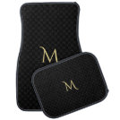 Elegant Gold Monogrammed Classy Black Checkered Car Floor Mat Elegant Gold Monogrammed Classy Black Checkered Car Floor Mat