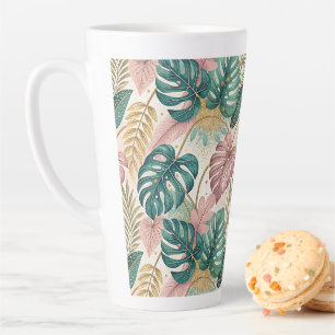 Elegant Gold Monsteras Latte Mug