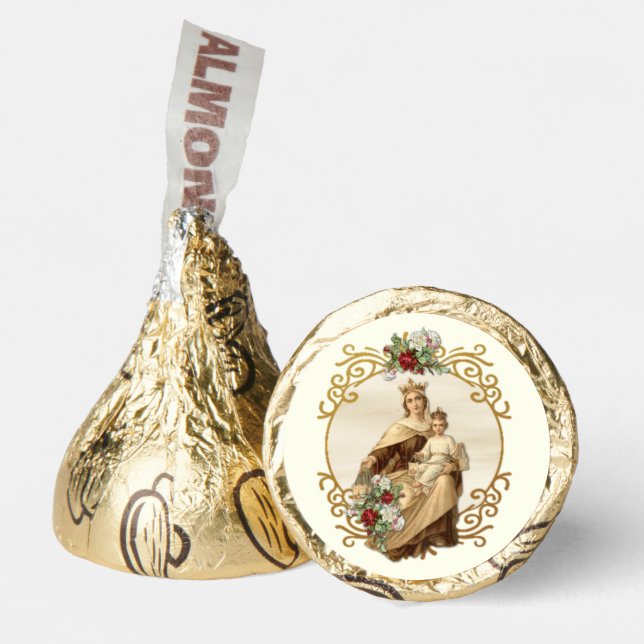 Elegant Gold Mount Carmel Virgin Mary  Hershey®'s Kisses® (Front)