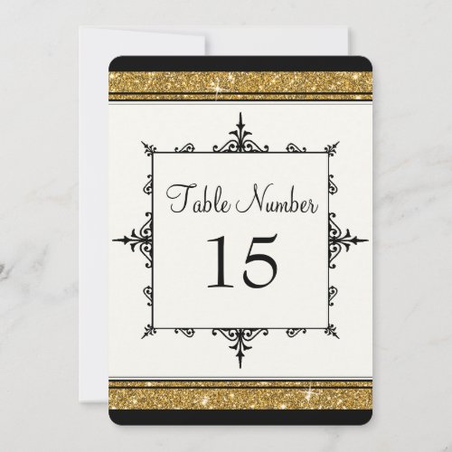 Elegant Gold n Black Vintage Script Typography Invitation