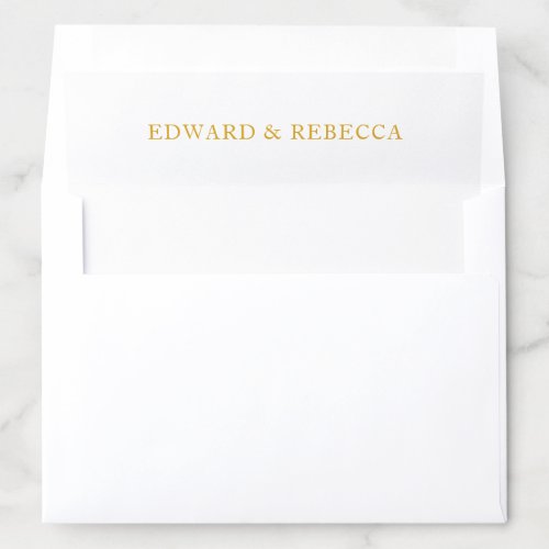 Elegant Gold Names Wedding Envelope Liner