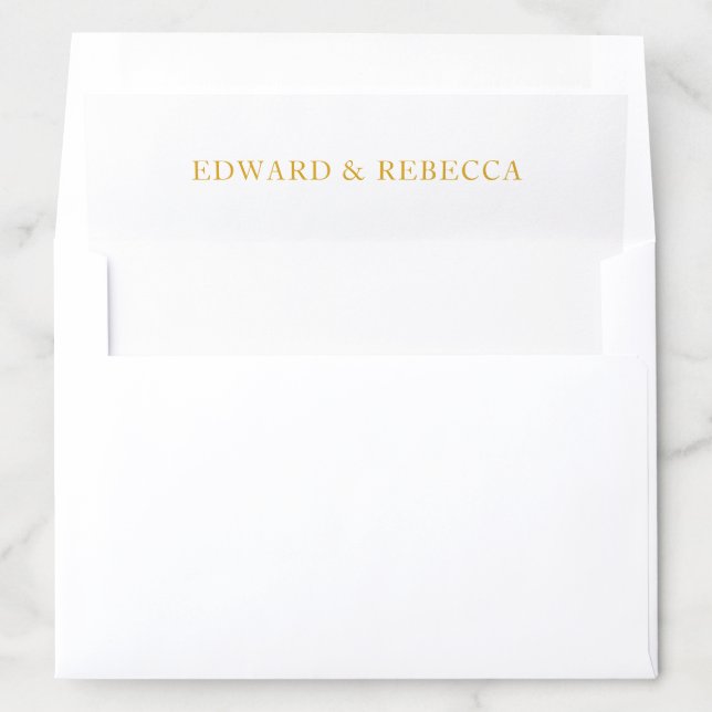 Elegant Gold Names Wedding Envelope Liner (In Envelope)