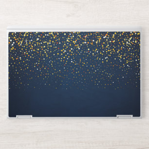 Elegant Gold Navy Blue Glitter HP Laptop Skin