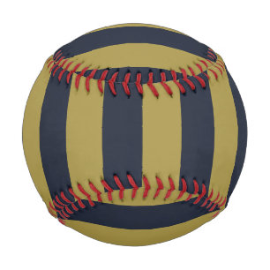 Elegant Gold & Navy Blue Vertical Stripes Baseball