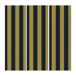 Elegant Gold & Navy Blue Vertical Stripes Triptych