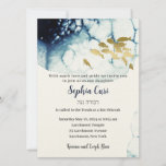 Elegant Gold Navy Fish Underwater Sea Bat Mitzvah Invitation<br><div class="desc">For any further customisation or any other matching items,  please feel free to contact me at yellowfebstudio@gmail.com</div>