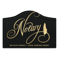 Elegant Gold & Navy Notary Loan Agent 