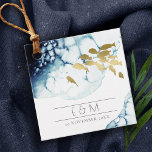 ELEGANT GOLD NAVY UNDERWATER FISH MONOGRAM WEDDING FAVOR TAGS<br><div class="desc">If you need any further customisation please feel free to message me on yellowfebstudio@gmail.com</div>