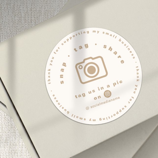 Elegant Gold Neutral Branded Business Thank you  Classic Round Sticker (Elegant Gold Neutral Branded Business Thank you Classic Round Sticker)