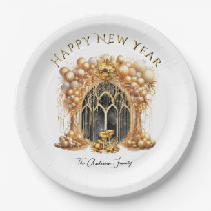 Elegant & Gold New Years Eve Party  Paper Plates