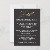 Elegant Gold New Years Eve Wedding Detail Card (Front)