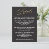 Elegant Gold New Years Eve Wedding Detail Card (Standing Front)
