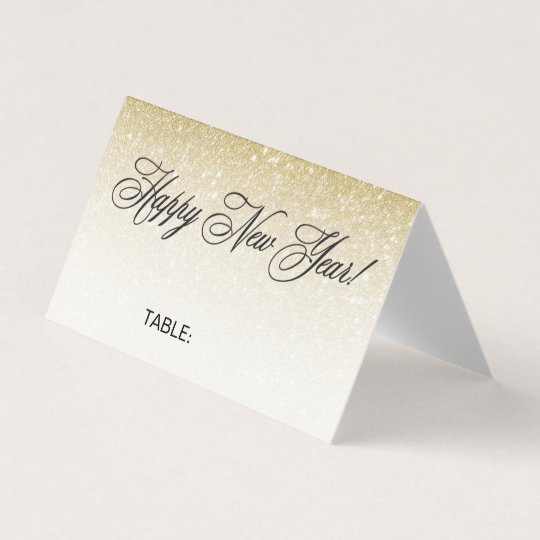 Elegant Gold New Years Eve Wedding Place Card | Zazzle.com