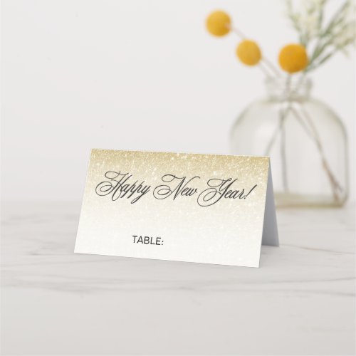 Elegant Gold New Years Eve Wedding Place Card