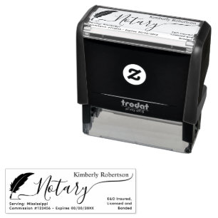 Elegant Gold Notary Calligraphy Business Card Self-inking Stamp