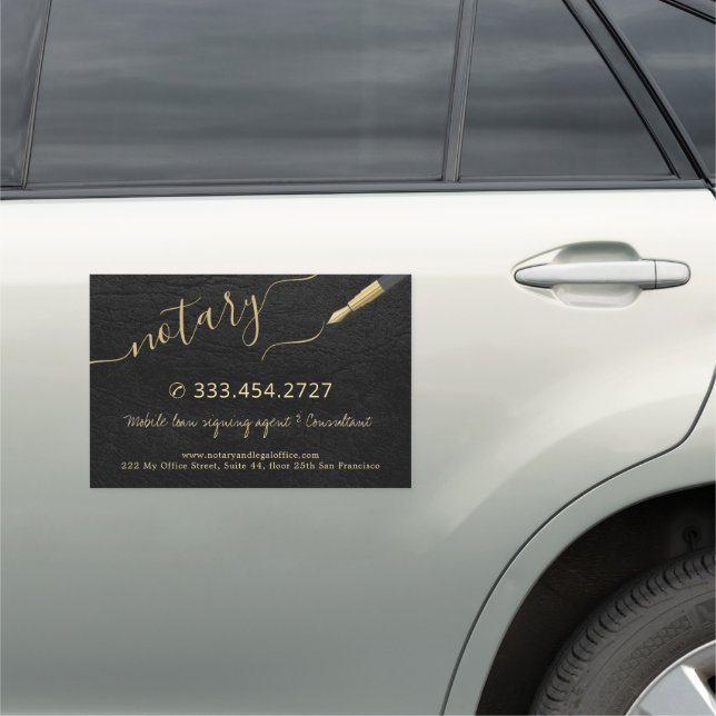 Elegant gold notary loan agent car magnet (In Situ)