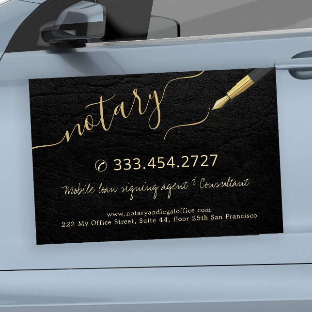 Elegant gold notary loan agent car magnet (Creator Uploaded)