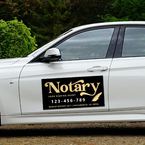 Elegant Gold Notary Loan Agent Car Magnet