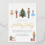 Elegant Gold | Nutcracker Christmas Holiday Party Foil Invitation<br><div class="desc">Put a little extra "merry" into your holiday shindig with this classic invitation. Whether you use this invitation for a holiday cocktail party with friends and family or a corporate holiday mixer, this elegant gold template is a perfect way to invite your guests to get their mingle & jingle on....</div>