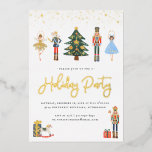 Elegant Gold | Nutcracker Christmas Holiday Party Foil Invitation<br><div class="desc">Put a little extra "merry" into your holiday shindig with this classic invitation. Whether you use this invitation for a holiday cocktail party with friends and family or a corporate holiday mixer, this elegant gold template is a perfect way to invite your guests to get their mingle & jingle on....</div>