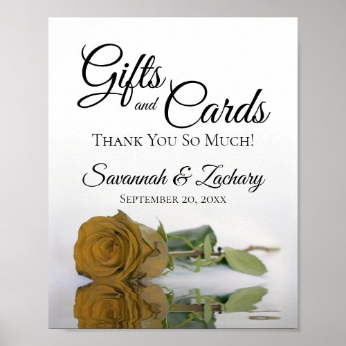 Elegant Gold Ochre Rose Gifts  Cards Wedding Sign