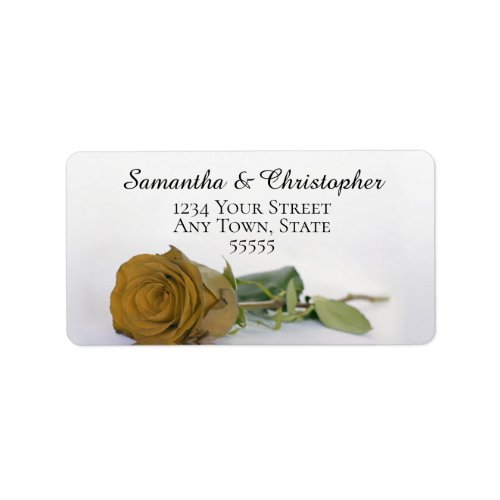 Elegant Gold Ochre Rose Wedding Address Label