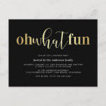 Elegant Gold Oh What Fun Christmas Party Invites at Zazzle