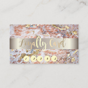 Elegant ,Gold,Ombre Marble Stone Loyalty Card