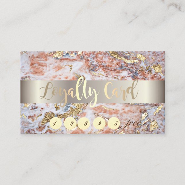 Elegant ,Gold,Ombre Marble Stone  Loyalty Card (Front)