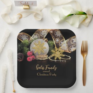 Elegant Gold on Black Christmas Party 