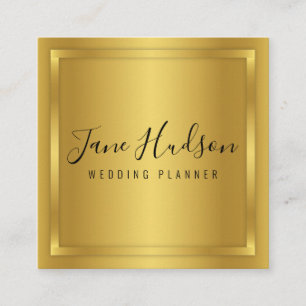 Elegant Gold on Gold Minimalist Editable Square Business Card