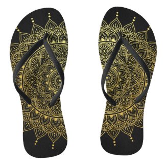 Elegant Gold on Soft Black Floral Henna Mandala