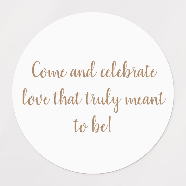 elegant gold on white wedding invitation stickers (Design 1)