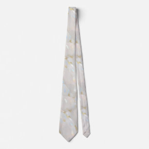 Elegant Gold Opal Gemstone Pattern Neck Tie