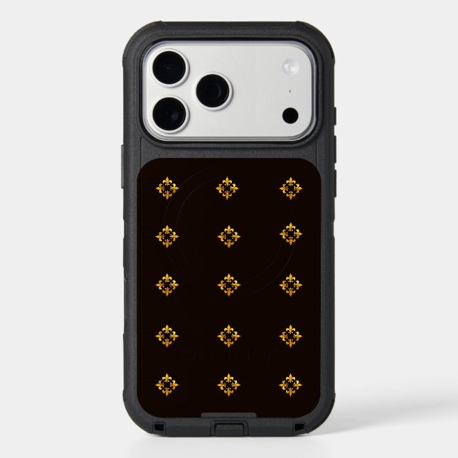Elegant Gold & Orange Geometric Pattern Phone Case (Back)