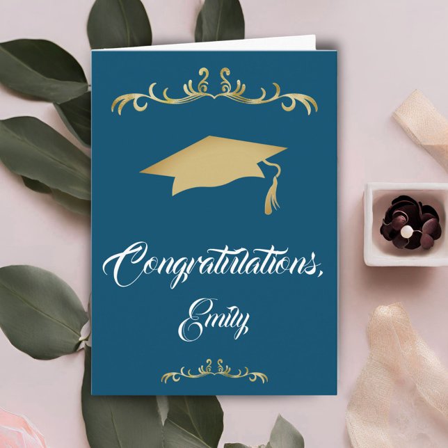 Elegant Gold Ornament Congratulations Graduate Card (Creator Uploaded)