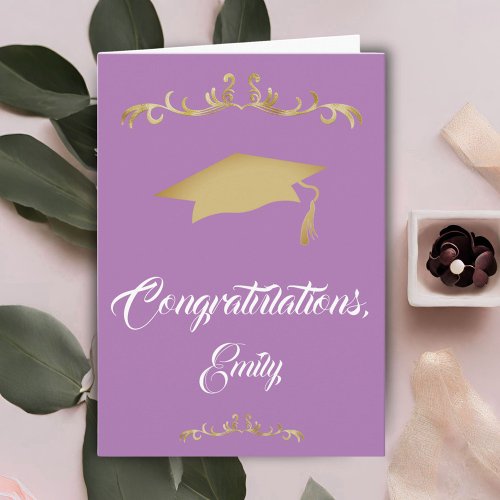 Elegant Gold Ornament Congratulations Graduate Card