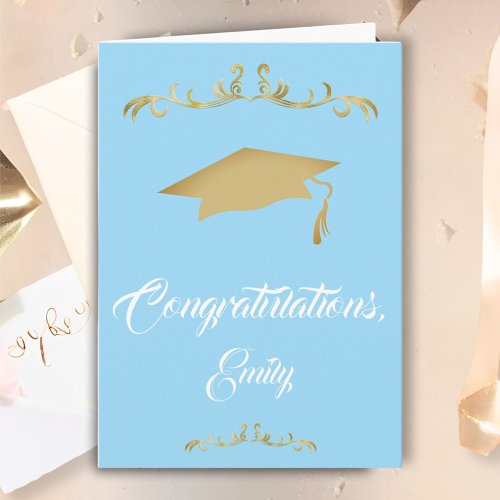 Elegant Gold Ornament Congratulations Graduate Card