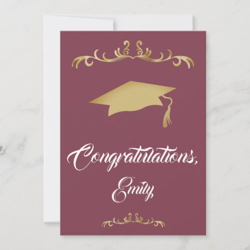 Elegant Gold Ornament Congratulations Graduate Card