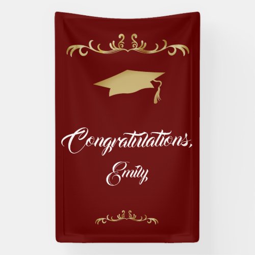 Elegant Gold Ornament Congratulations Graduation Banner