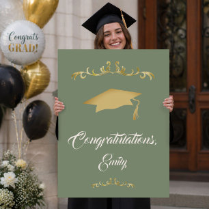Elegant Gold Ornament Congratulations Graduation Card
