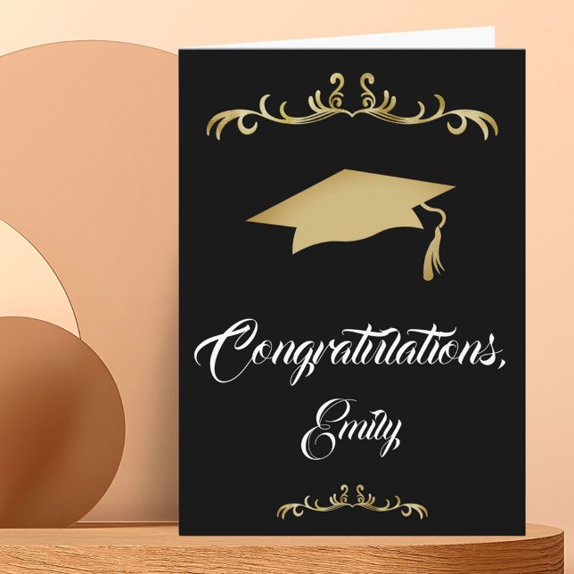 Elegant Gold Ornament Congratulations Graduation Card (Creator Uploaded)